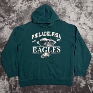 NFL Team Apparel Philadelphia Eagles Hoodie Green Vintage Style Mens XL